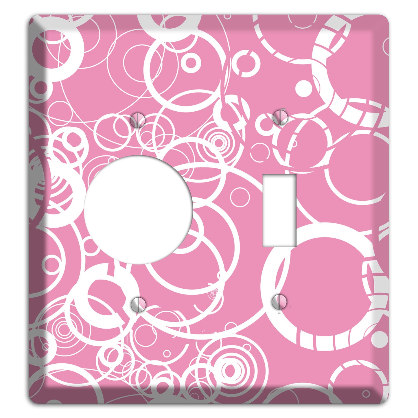 Light Pink Circles Receptacle / Toggle Wallplate