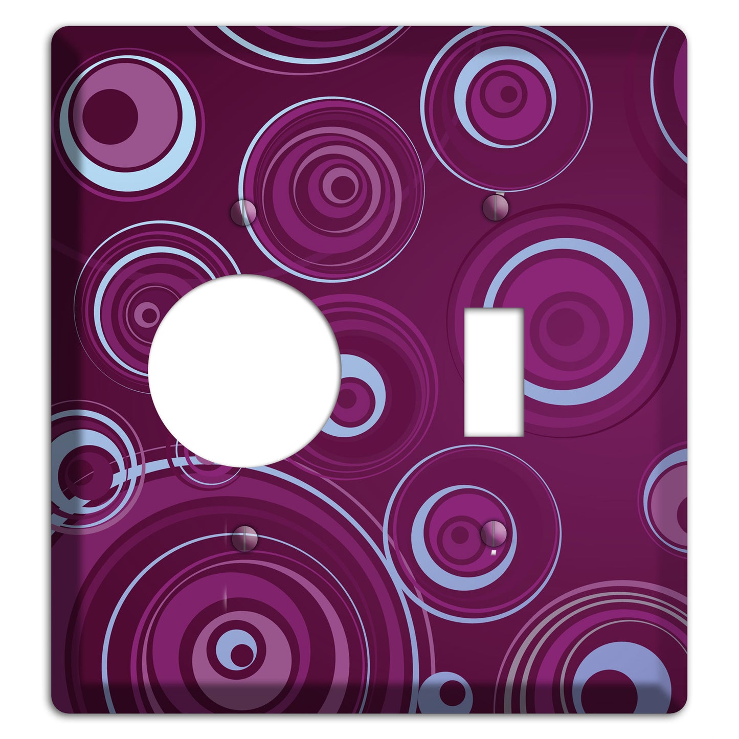 Purple Circles 3 Receptacle / Toggle Wallplate