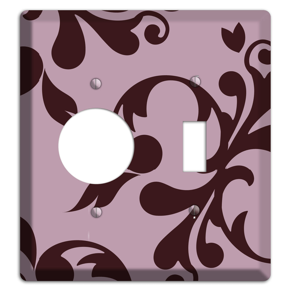 Dusty Rose and Burgundy Toile Receptacle / Toggle Wallplate