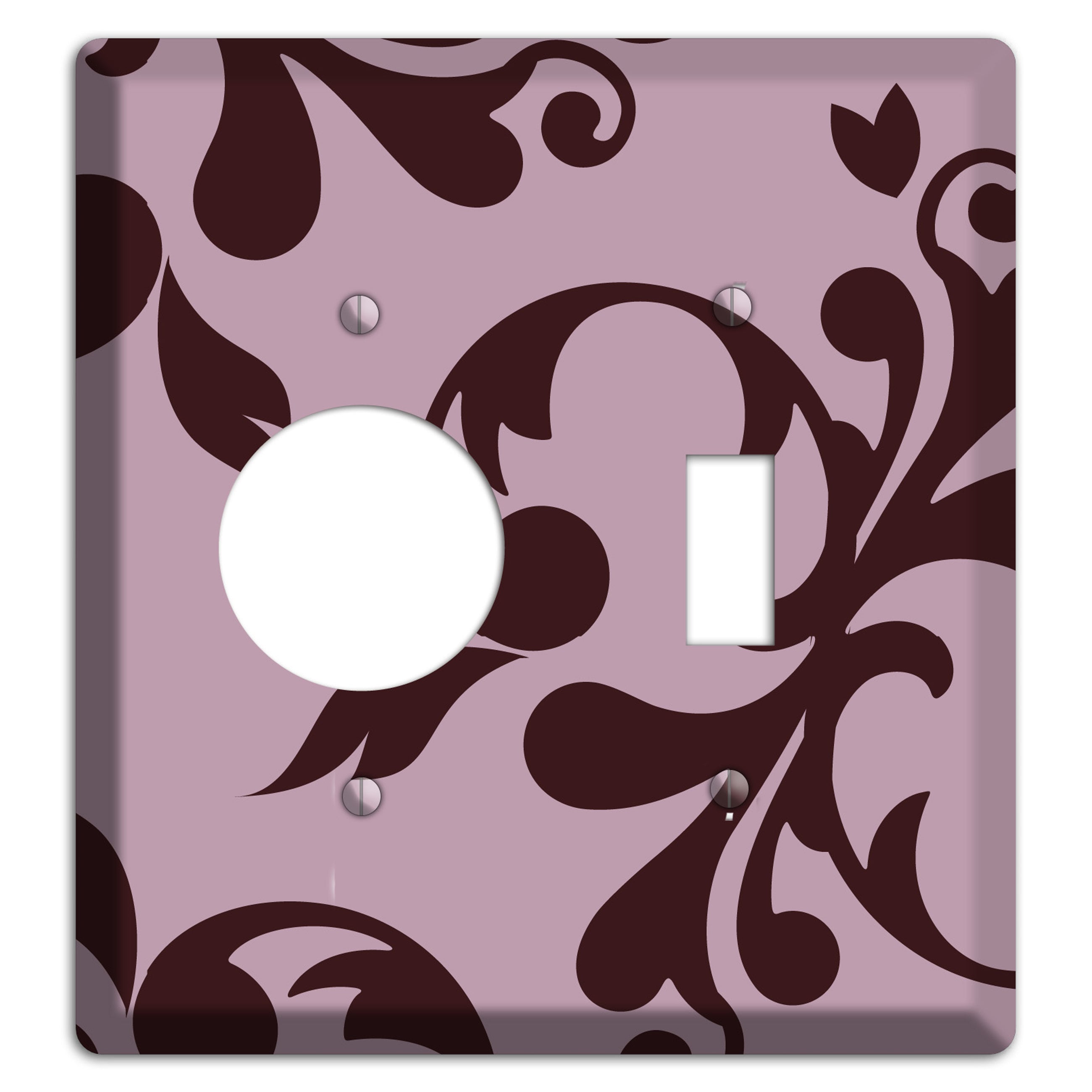 Dusty Rose and Burgundy Toile Receptacle / Toggle Wallplate