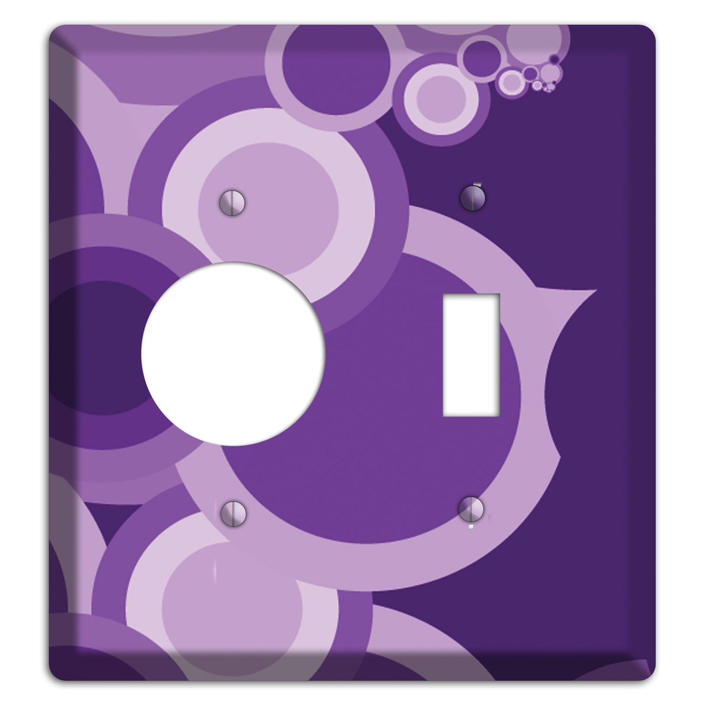 Purple Circles Receptacle / Toggle Wallplate