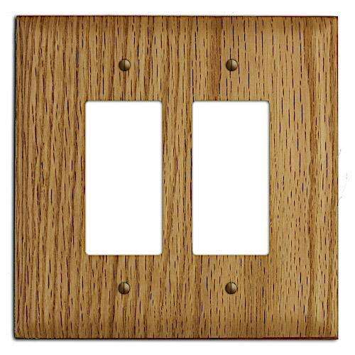 Red Oak Wood Double Rocker Cover Plate:Wallplates.com