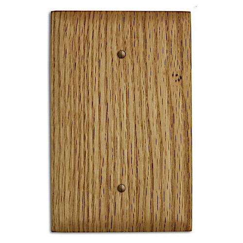 Red Oak Wood Single Blank Cover Plate:Wallplates.com