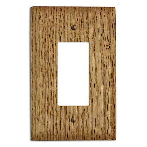 Oversized Discontinued Red Oak Wood Single Rocker Cover Plate