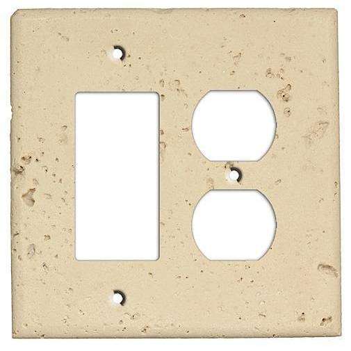 Sand Stone Rocker / Duplex Outlet Cover Plate