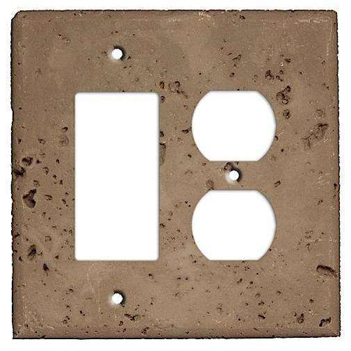 Cocoa Stone Rocker / Duplex Outlet Cover Plate