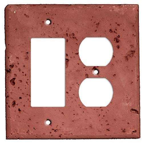 Brick Stone Rocker / Duplex Outlet Cover Plate