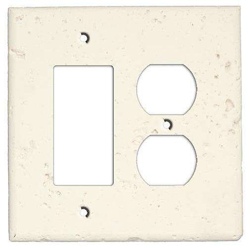 Paintable Stone Rocker / Duplex Outlet Cover Plate