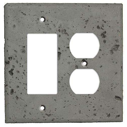Gray Stone Rocker / Duplex Outlet Cover Plate - Wallplatesonline.com