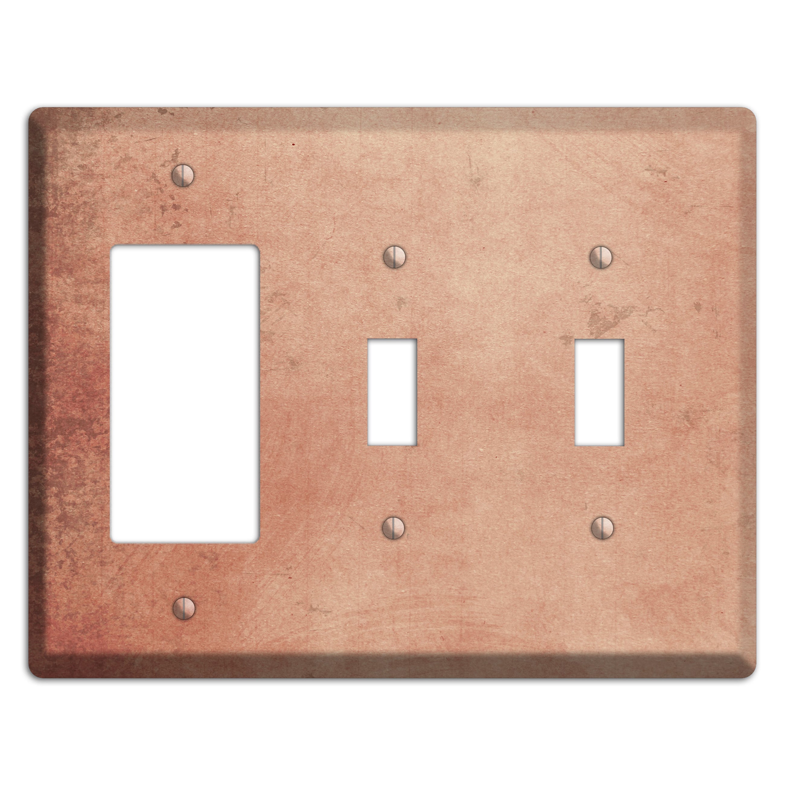 Tan Vintage Grunge Rocker / 2 Toggle Wallplate