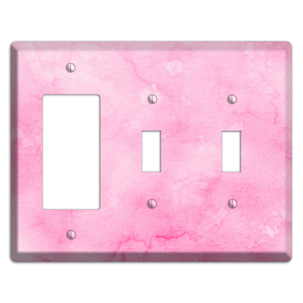 Cinderella Pink Texture Rocker / 2 Toggle Wallplate