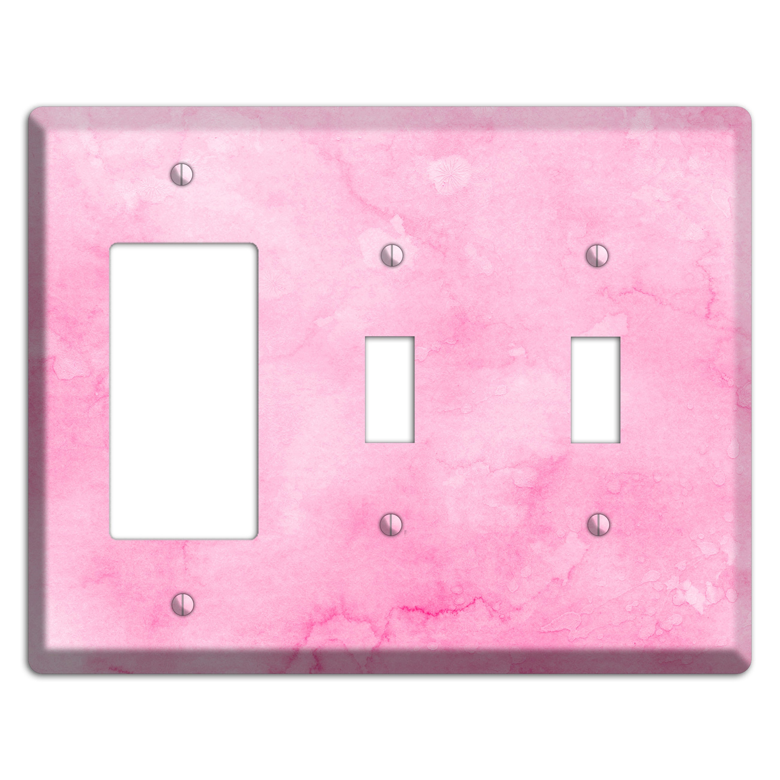 Cinderella Pink Texture Rocker / 2 Toggle Wallplate