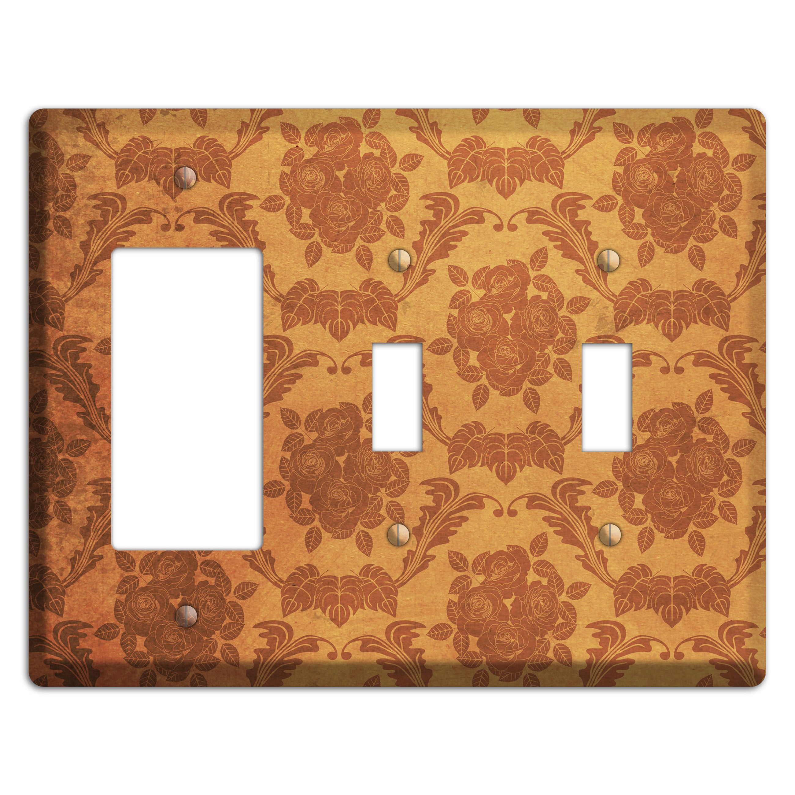 Cape Pallisar Vintage Rose Damask Rocker / 2 Toggle Wallplate