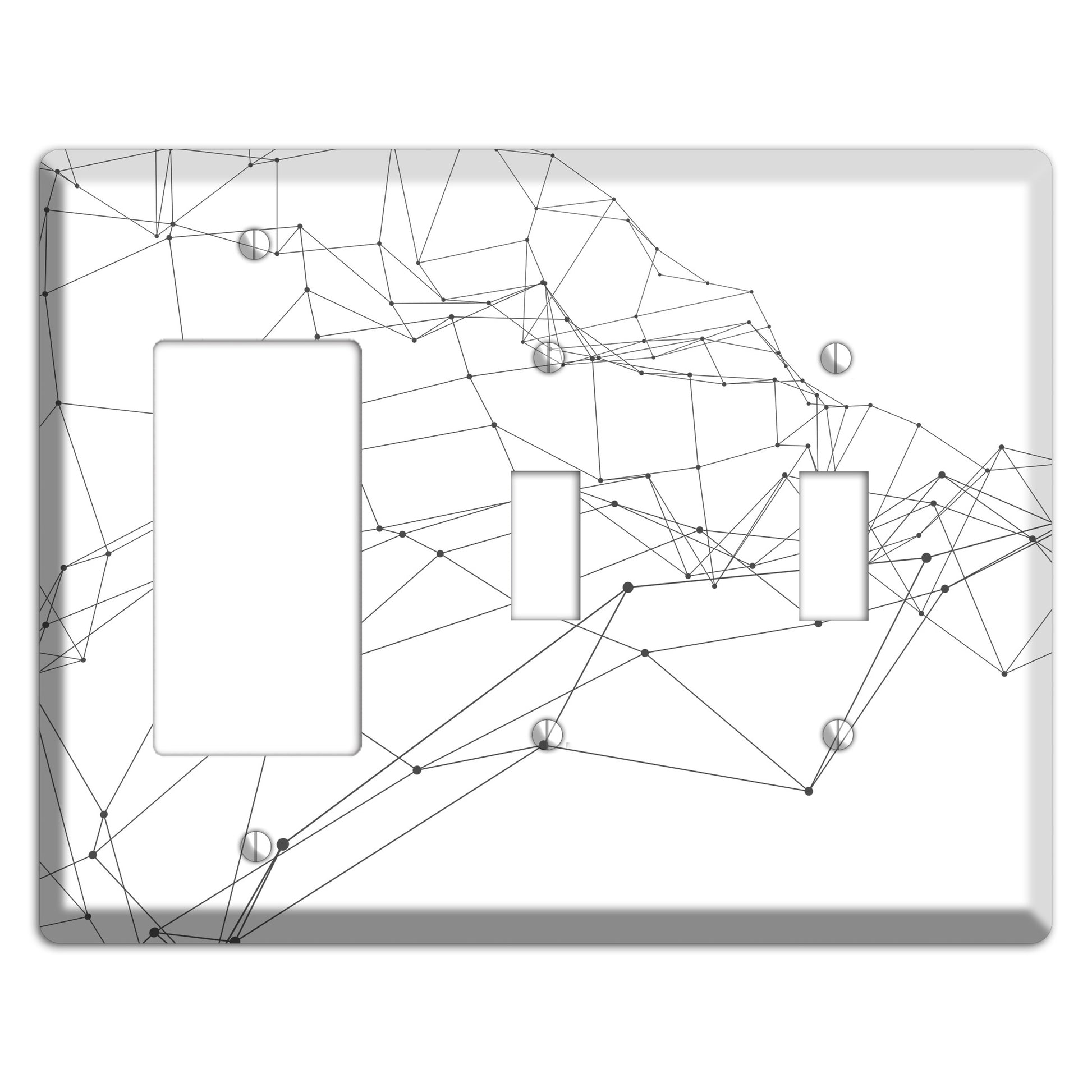 Linear D Rocker / 2 Toggle Wallplate