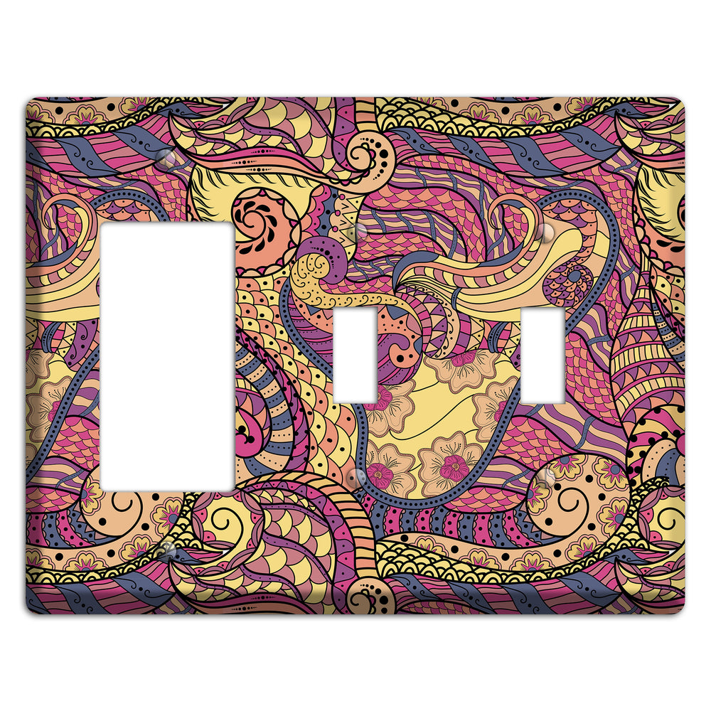 Retro Flourish 2 Rocker / 2 Toggle Wallplate