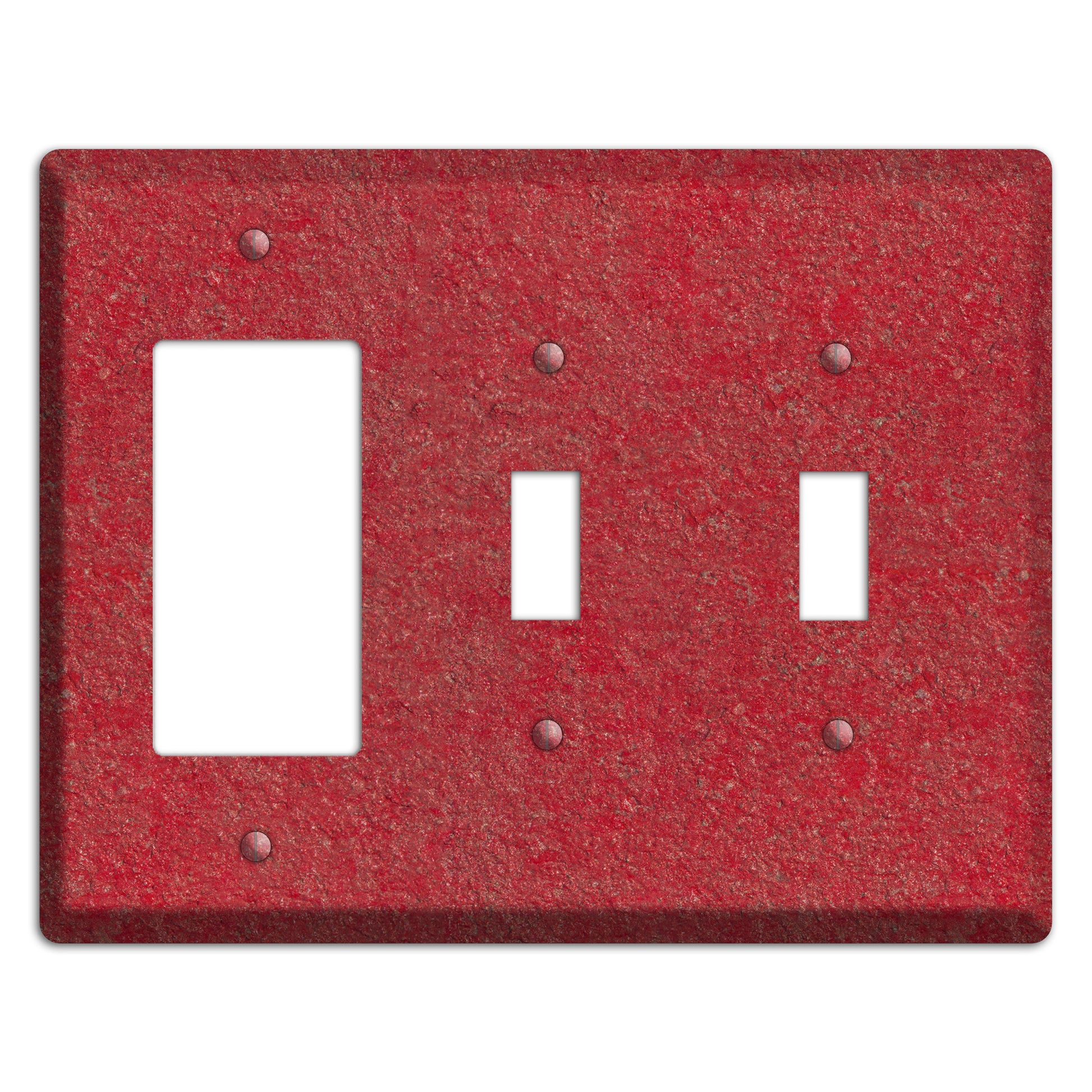 Stucco Red Rocker / 2 Toggle Wallplate