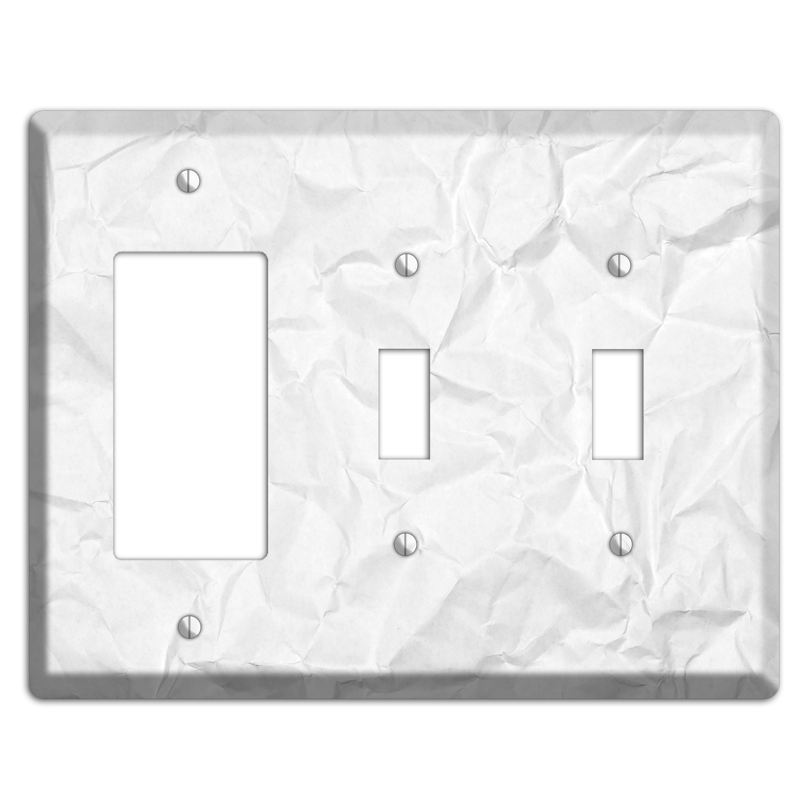 Concrete Crinkled Paper Rocker / 2 Toggle Wallplate