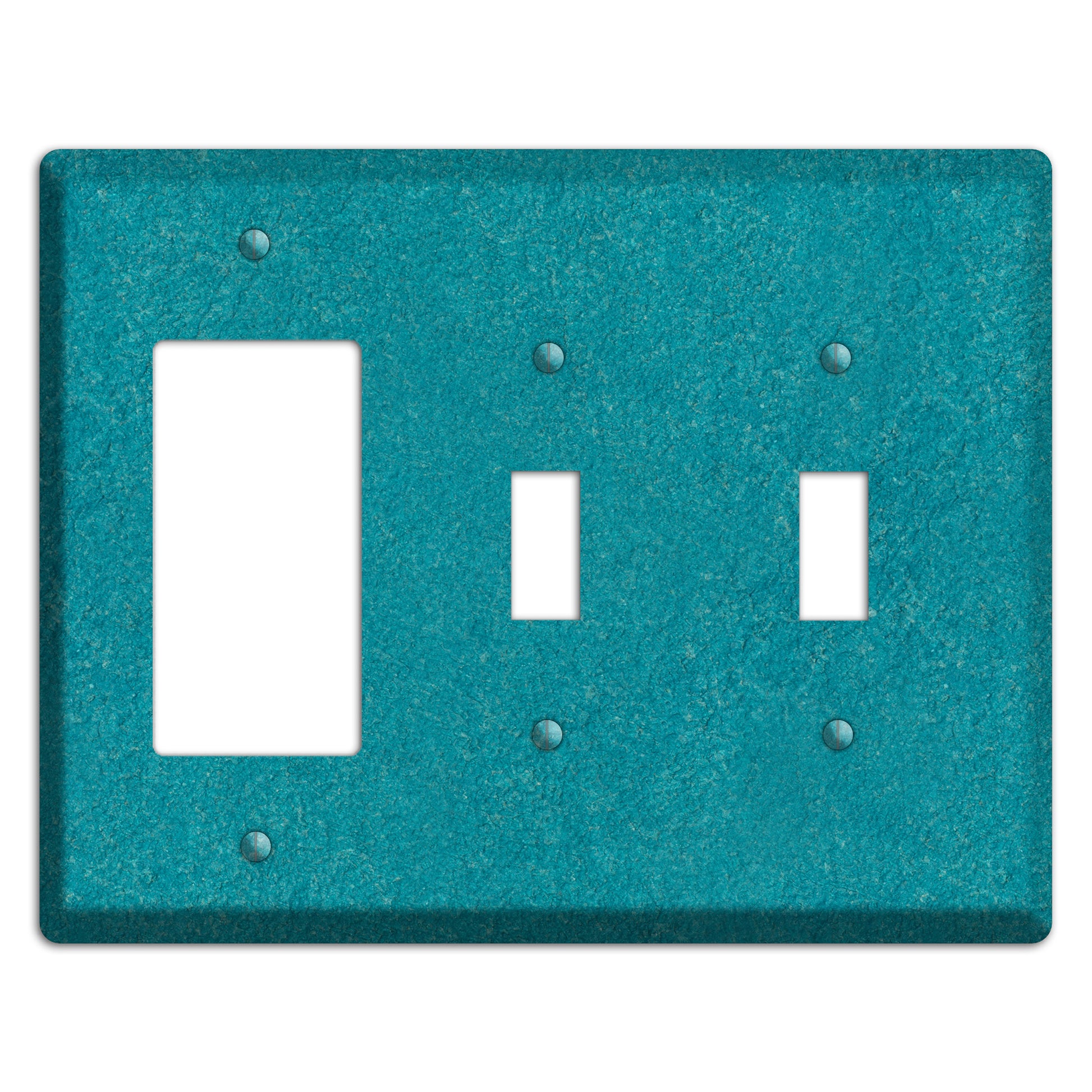 Stucco Teal Rocker / 2 Toggle Wallplate