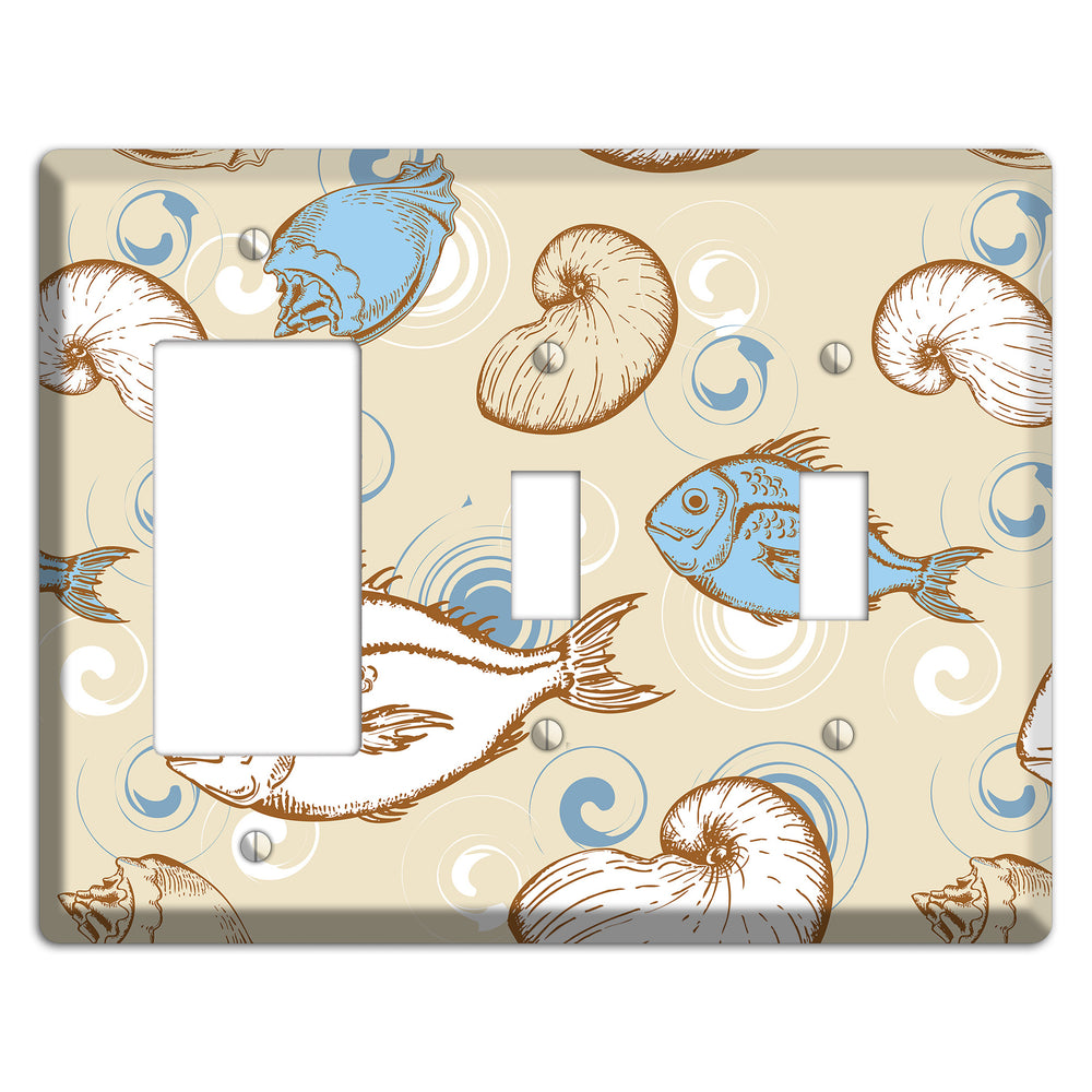 Mixed Sea Life Style 2 Rocker / 2 Toggle Wallplate