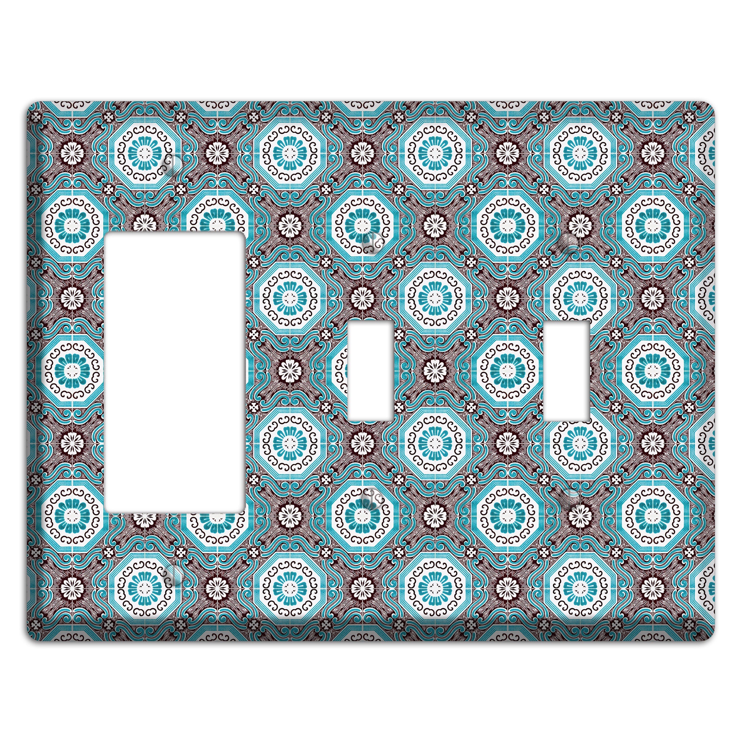 Tavira Tiles 2 Rocker / 2 Toggle Wallplate