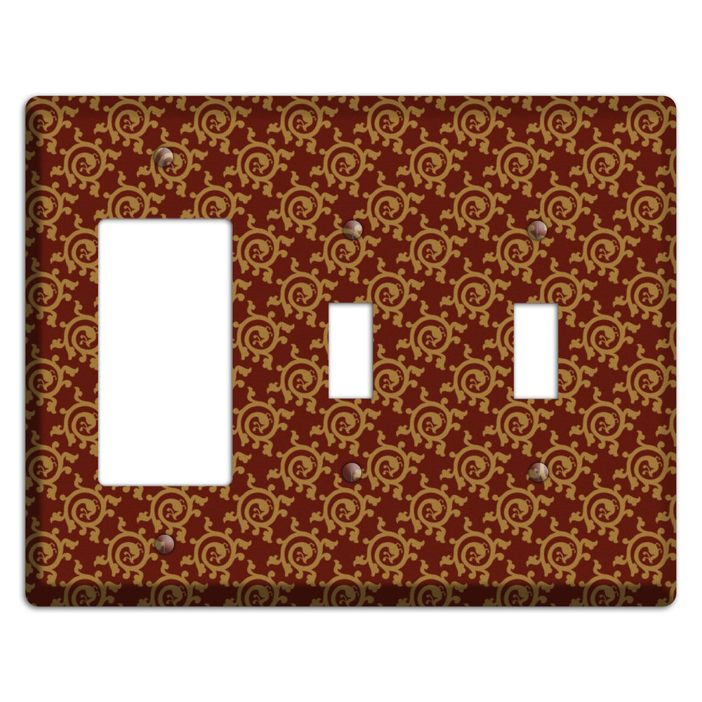 Asian Swirl Pattern Rocker / 2 Toggle Wallplate