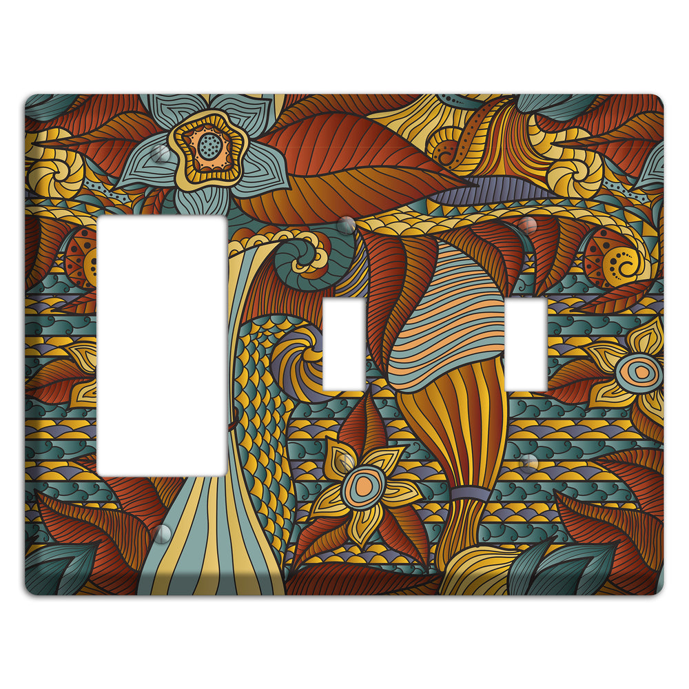 Retro Flourish 4 Rocker / 2 Toggle Wallplate