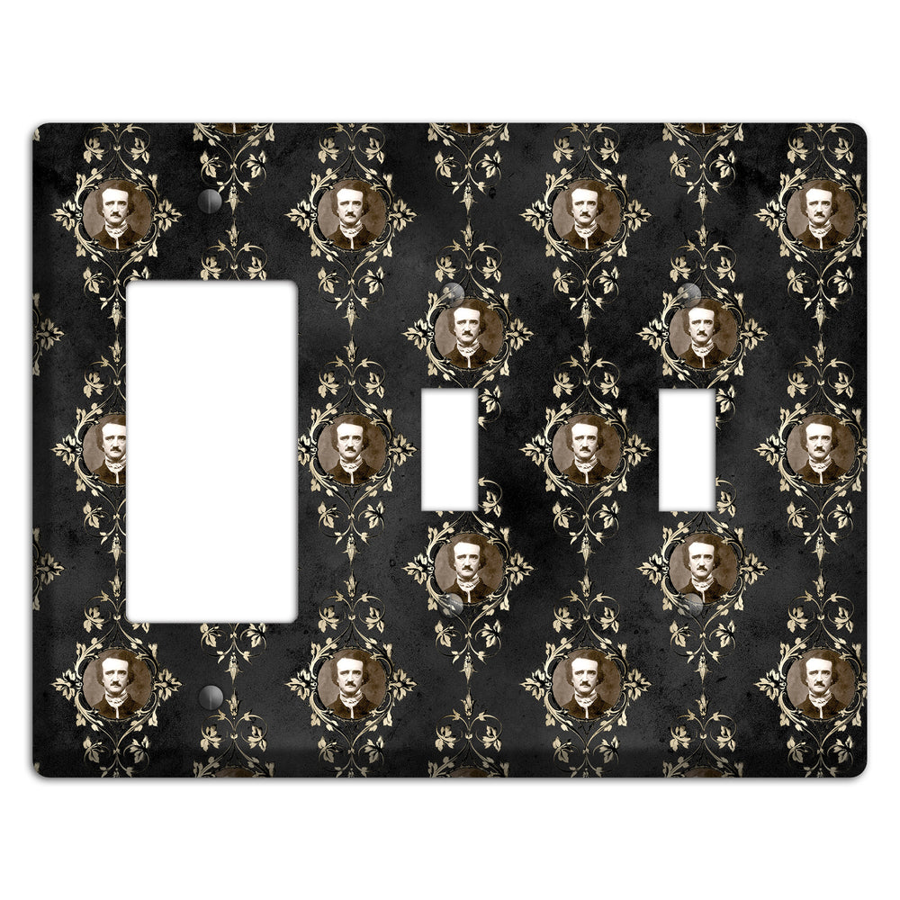 Edgar Allen Poe Self Portrait Rocker / 2 Toggle Wallplate