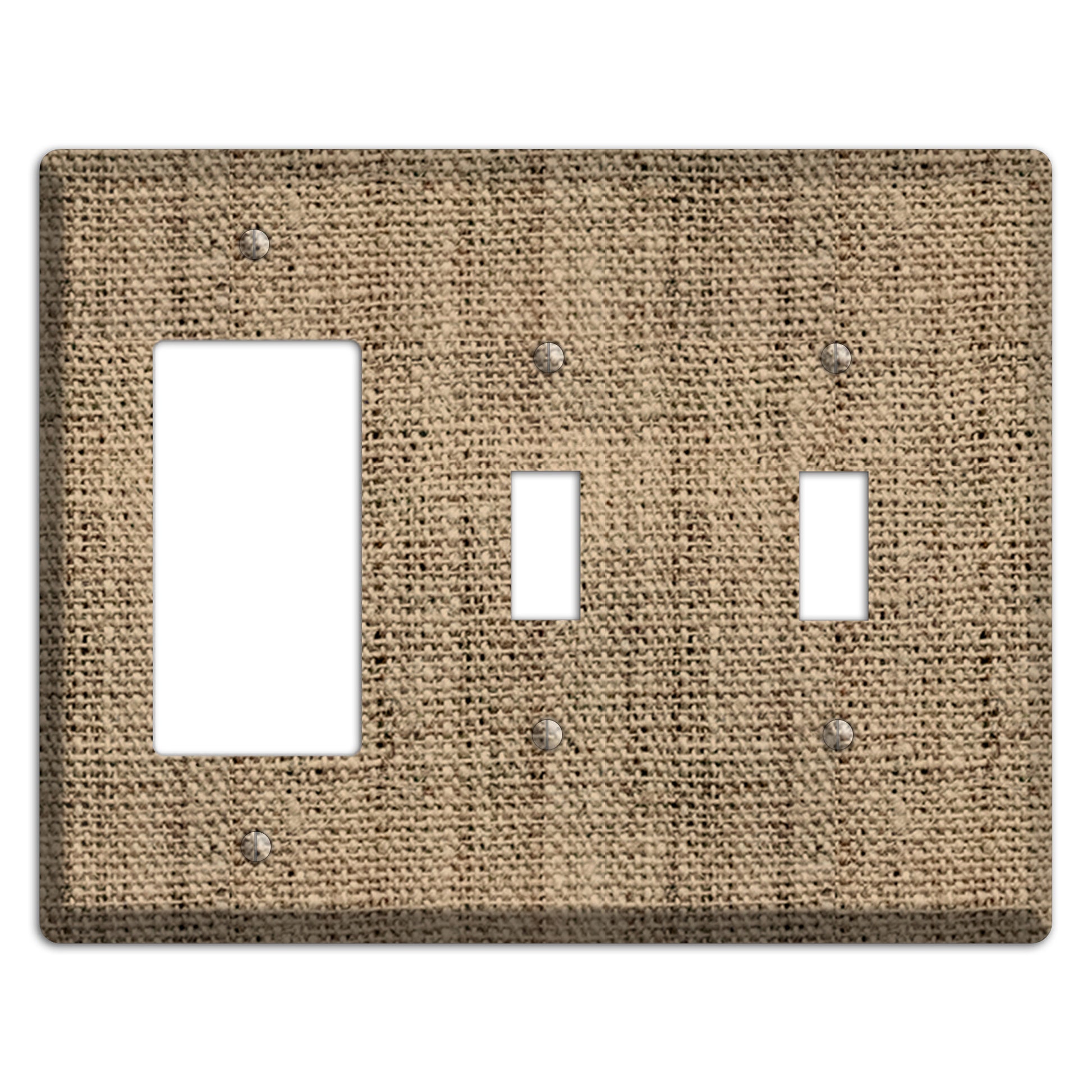 Donkey Brown Burlap Rocker / 2 Toggle Wallplate