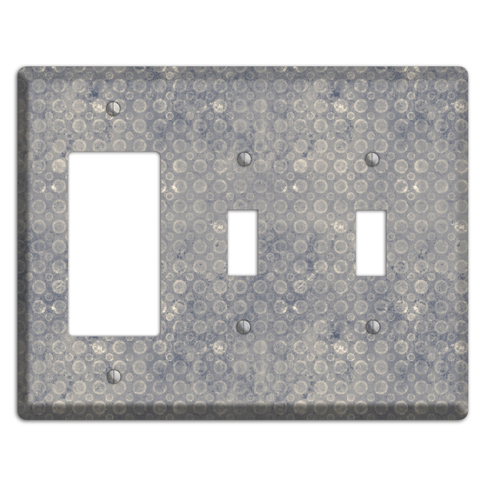 Grey Circles Rocker / 2 Toggle Wallplate
