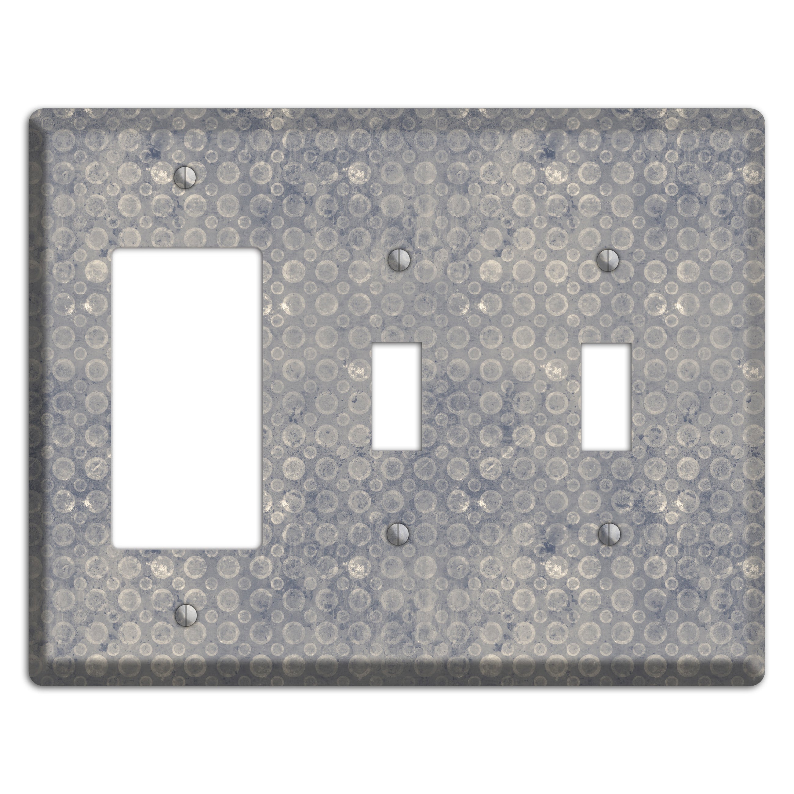 Grey Circles Rocker / 2 Toggle Wallplate