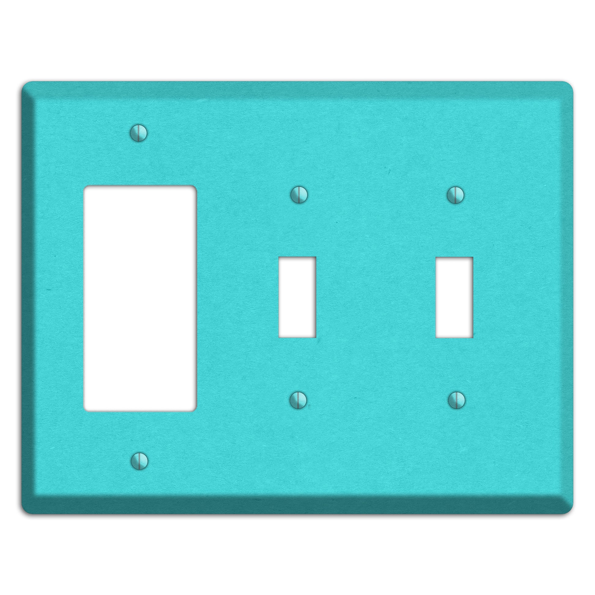 Turquoise Kraft Rocker / 2 Toggle Wallplate
