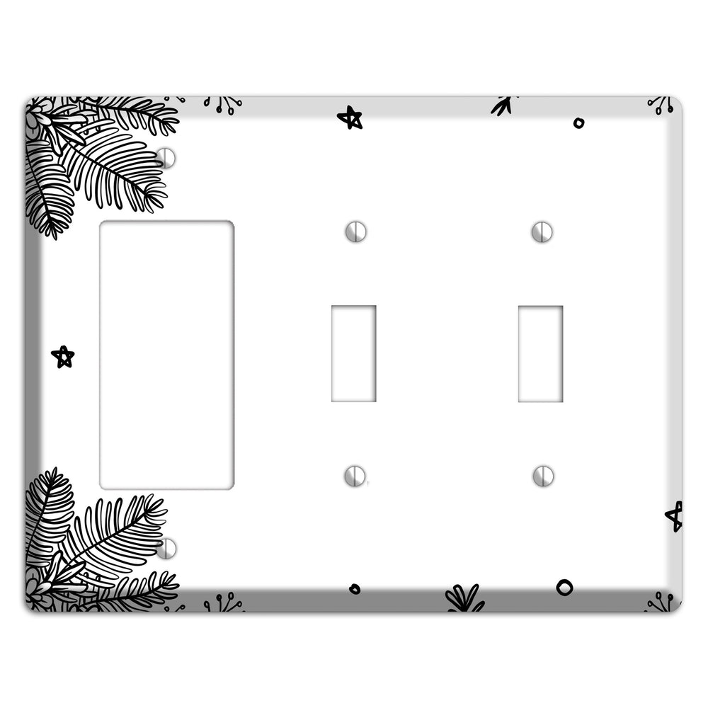 Cartoon Christmas 2 Rocker / 2 Toggle Wallplate