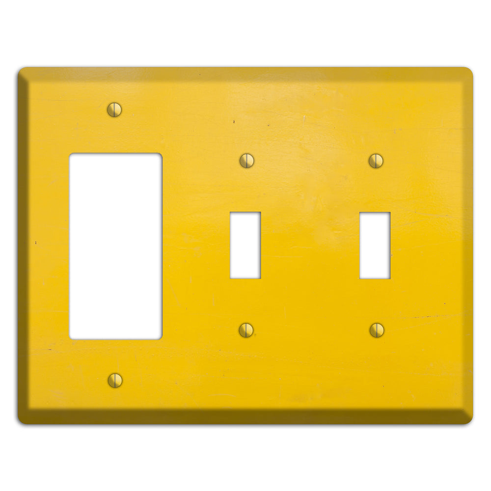 Bright Yellow Concrete Rocker / 2 Toggle Wallplate