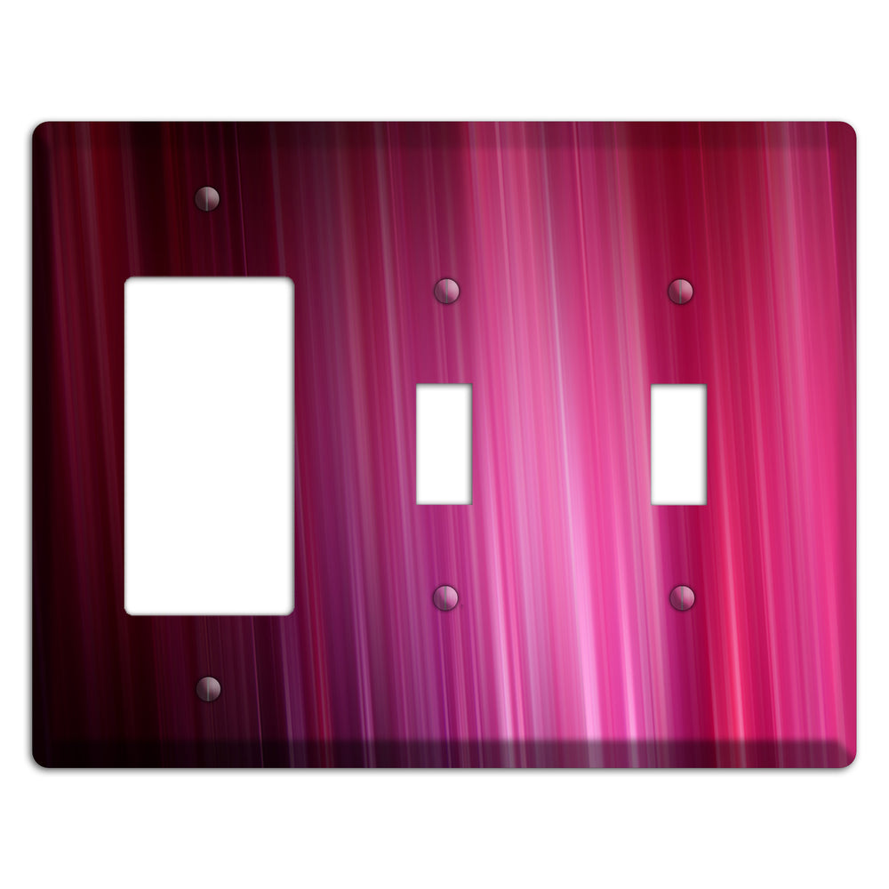 Fuschia Ray of Light Rocker / 2 Toggle Wallplate