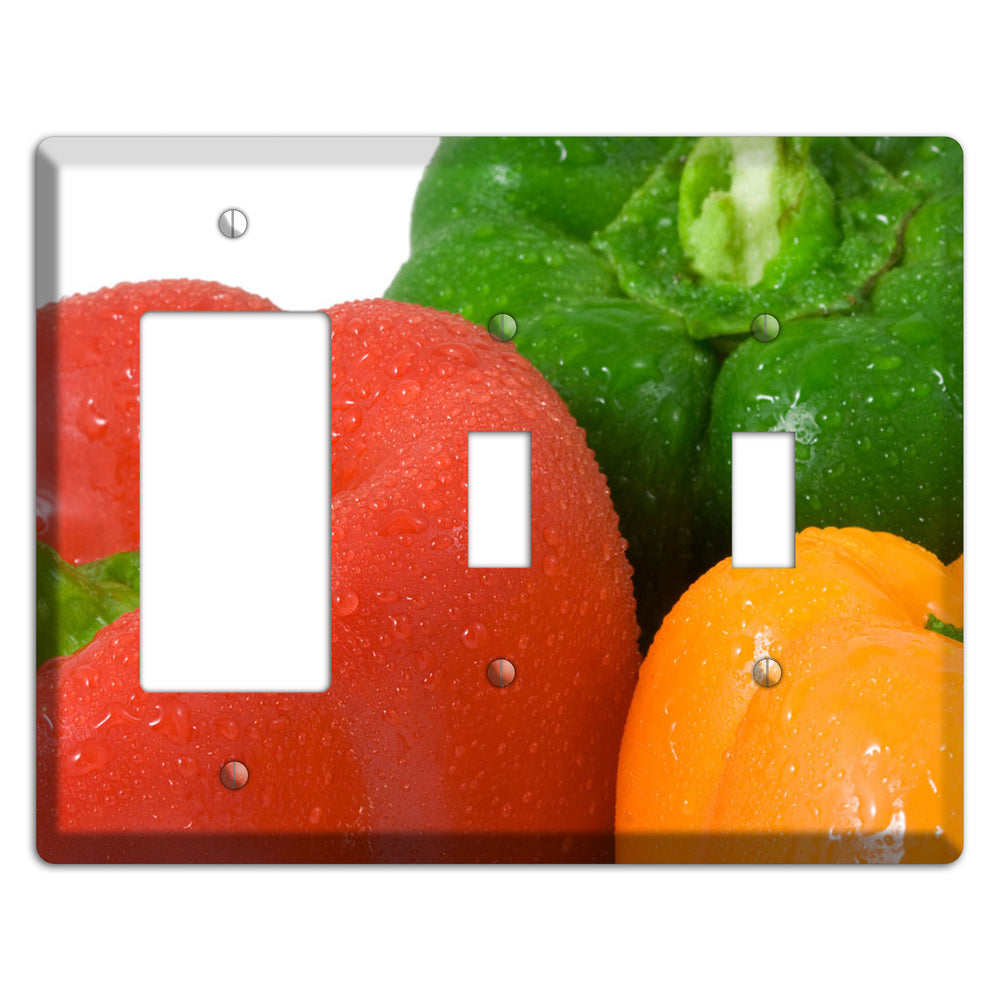Peppers Rocker / 2 Toggle Wallplate