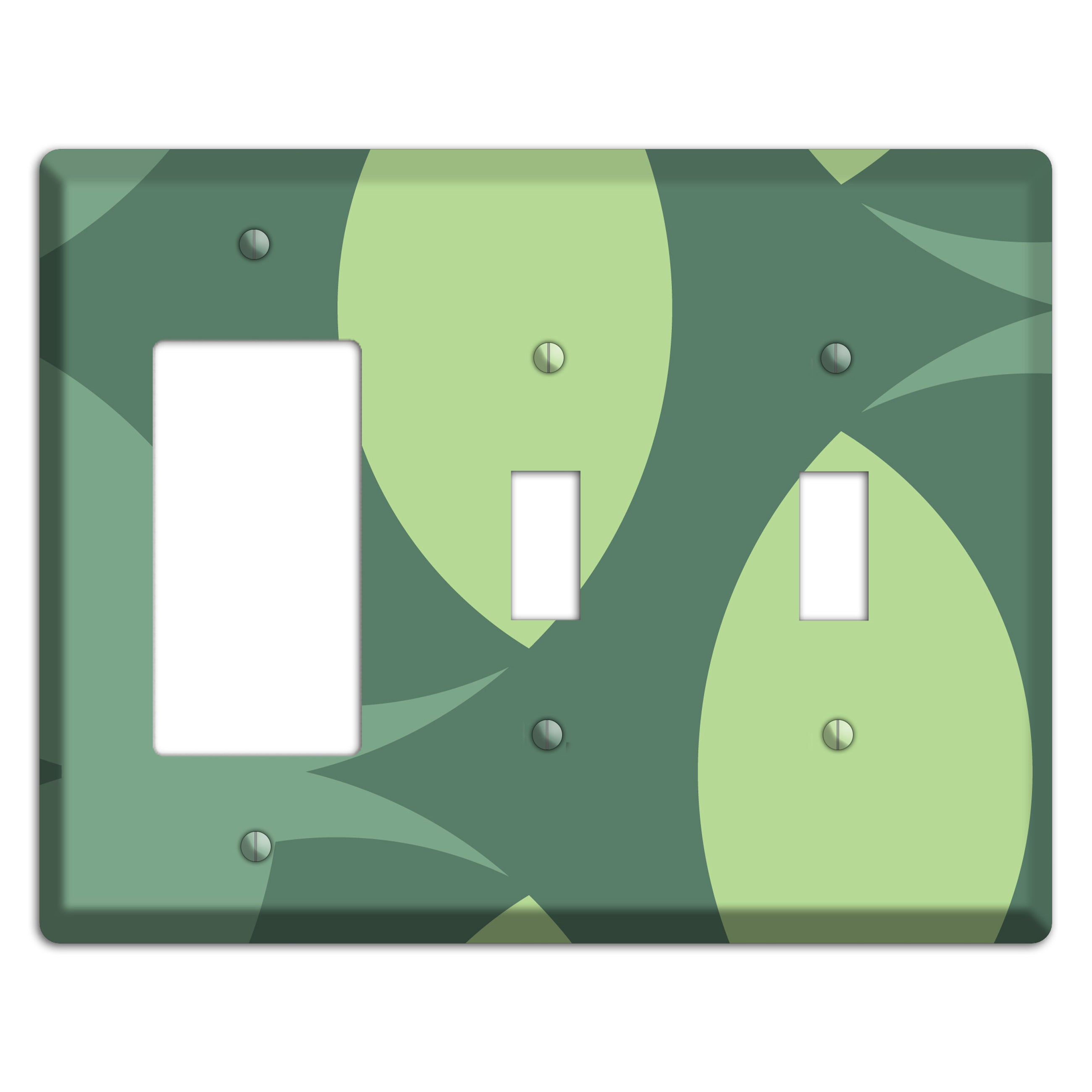 Green Abstract Rocker / 2 Toggle Wallplate