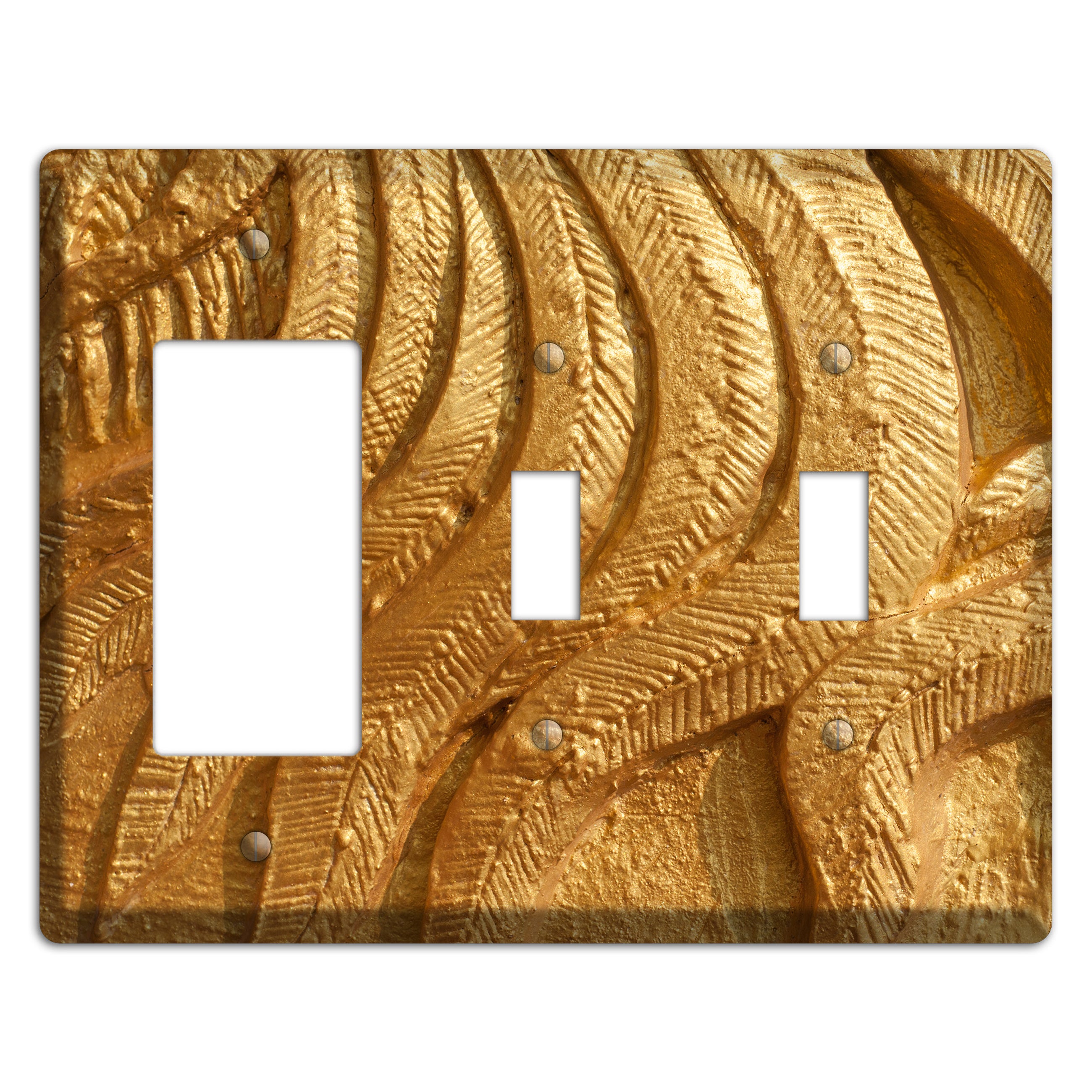 Gold Swirl Concrete Rocker / 2 Toggle Wallplate