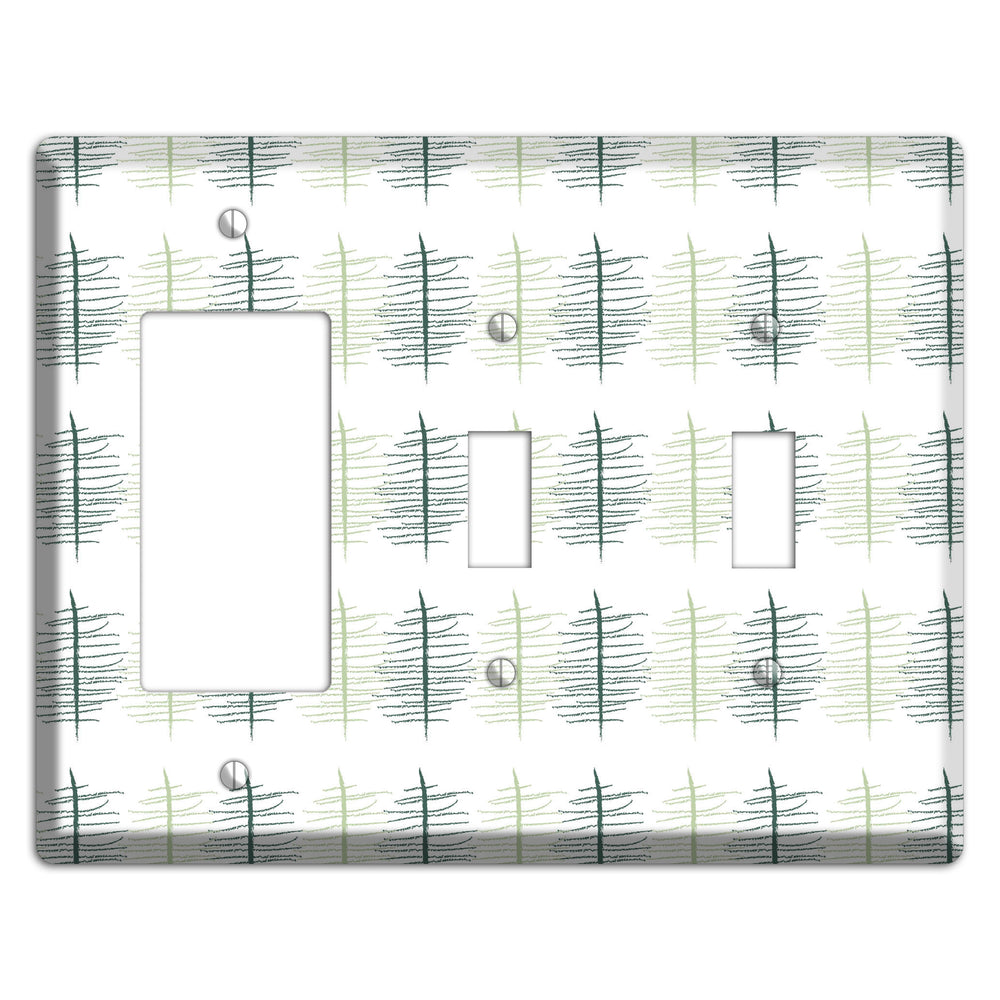 Leaves Style B Rocker / 2 Toggle Wallplate