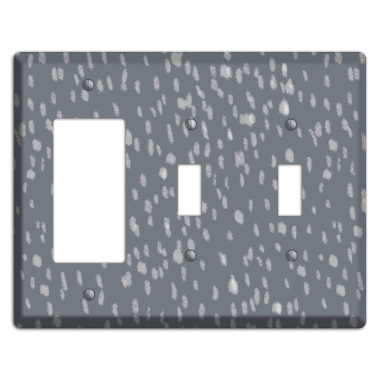 Gray and White Speckle Rocker / 2 Toggle Wallplate
