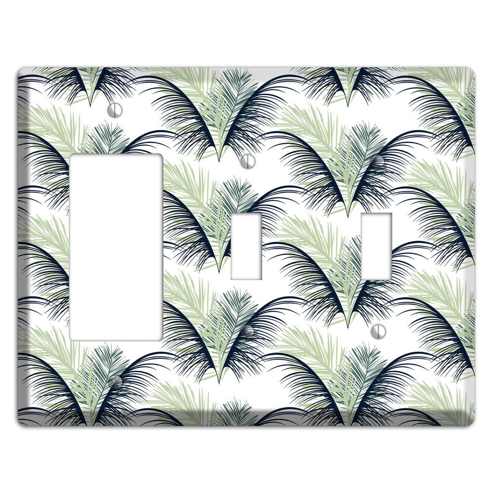 Leaves Style II Rocker / 2 Toggle Wallplate