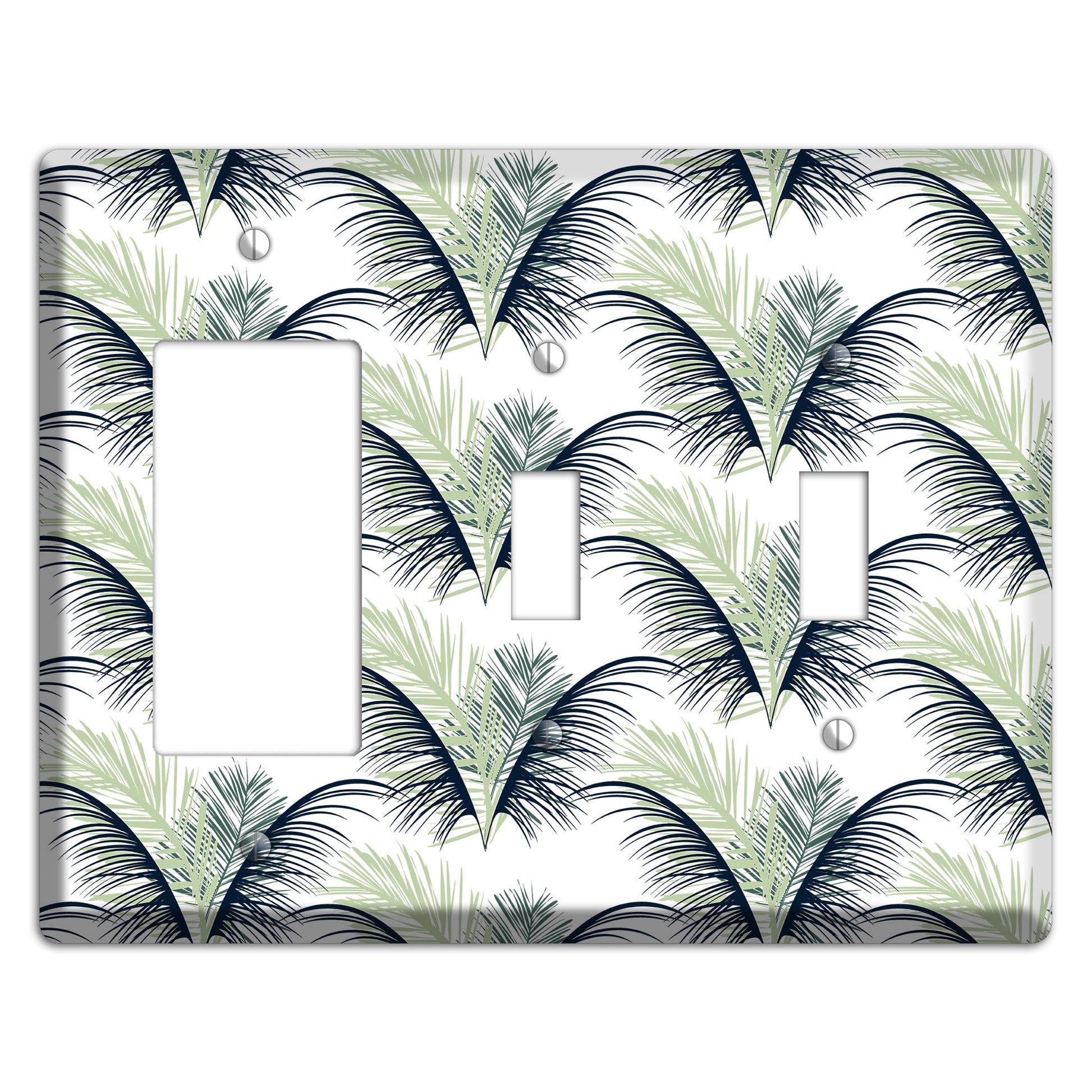 Leaves Style II Rocker / 2 Toggle Wallplate