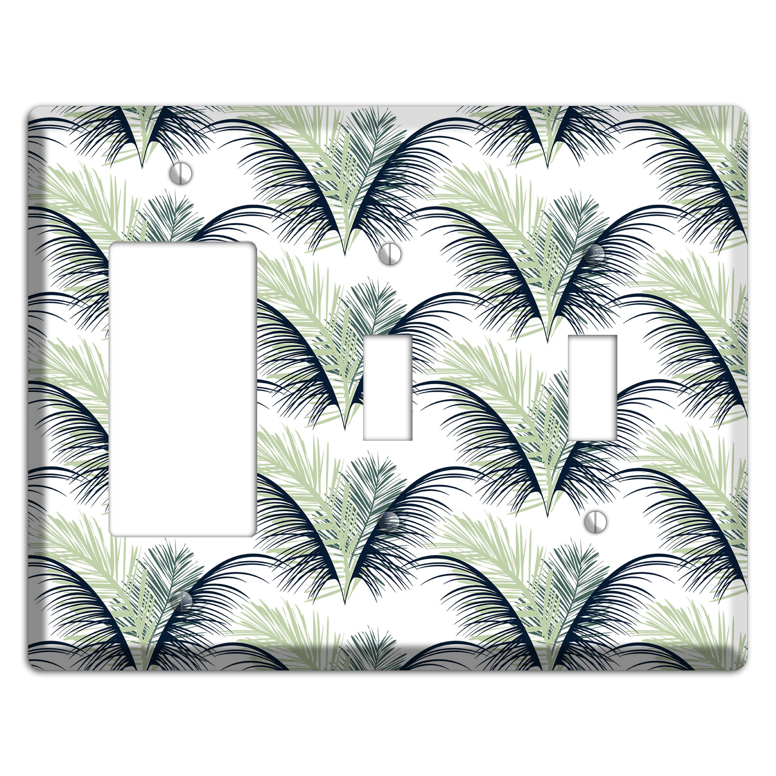 Leaves Style II Rocker / 2 Toggle Wallplate