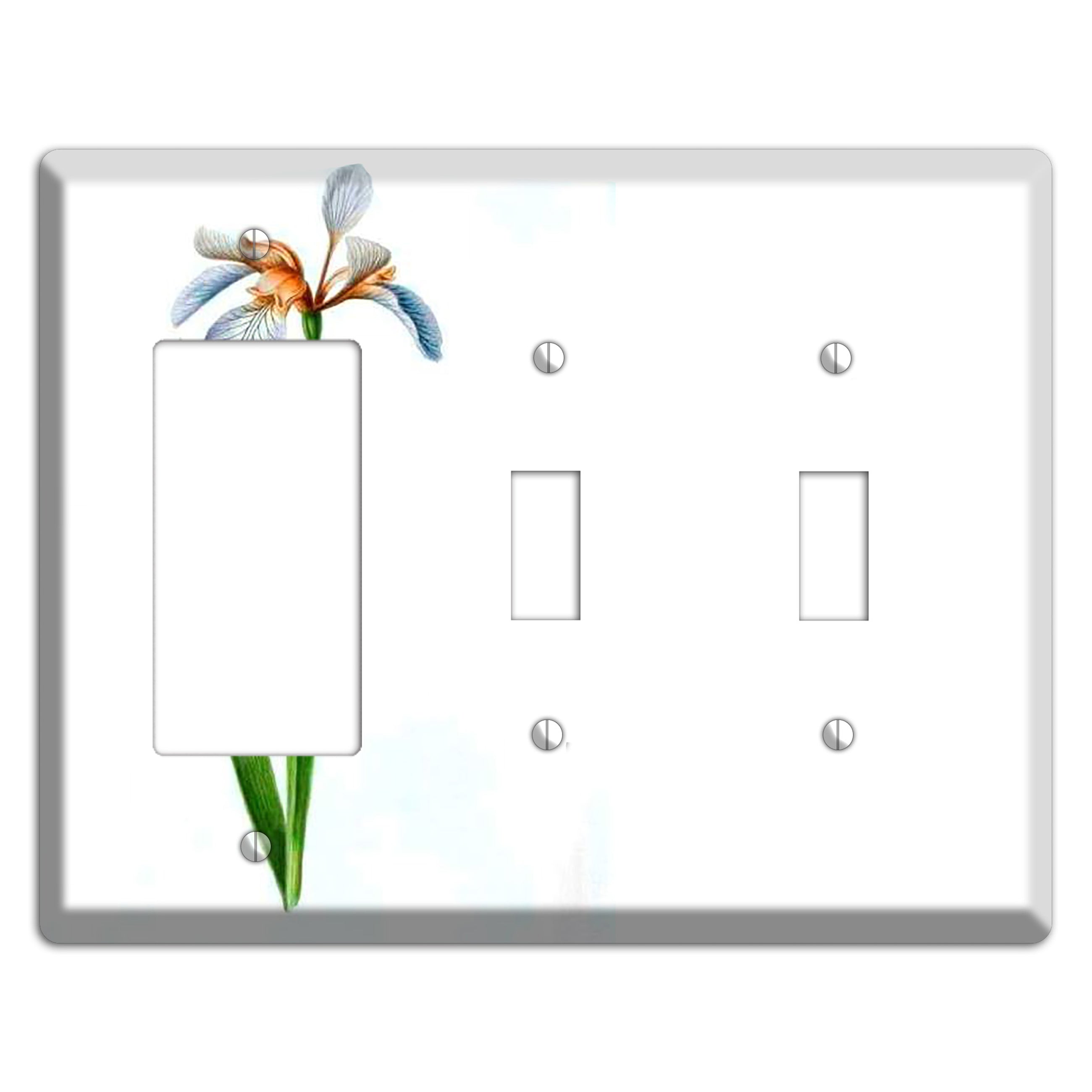 White Iris 2 Rocker / 2 Toggle Wallplate