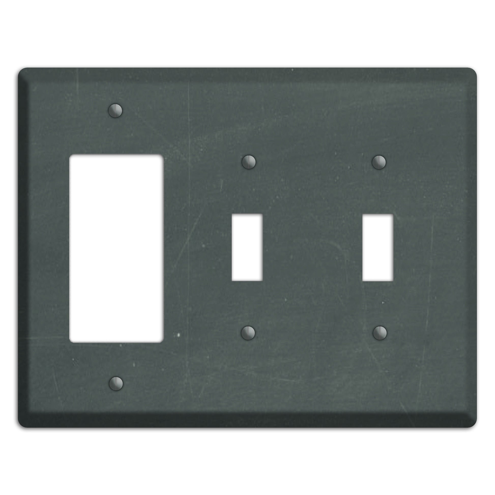 Chalk Dark Grey Rocker / 2 Toggle Wallplate