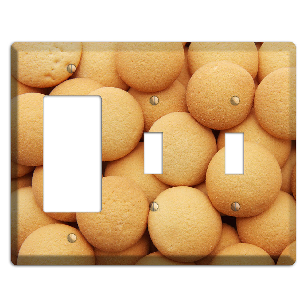 Wafers Rocker / 2 Toggle Wallplate