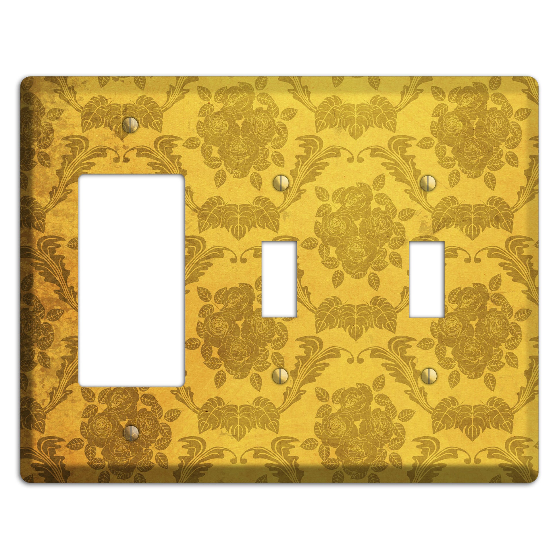 Tusock Vintage Rose Damask Rocker / 2 Toggle Wallplate