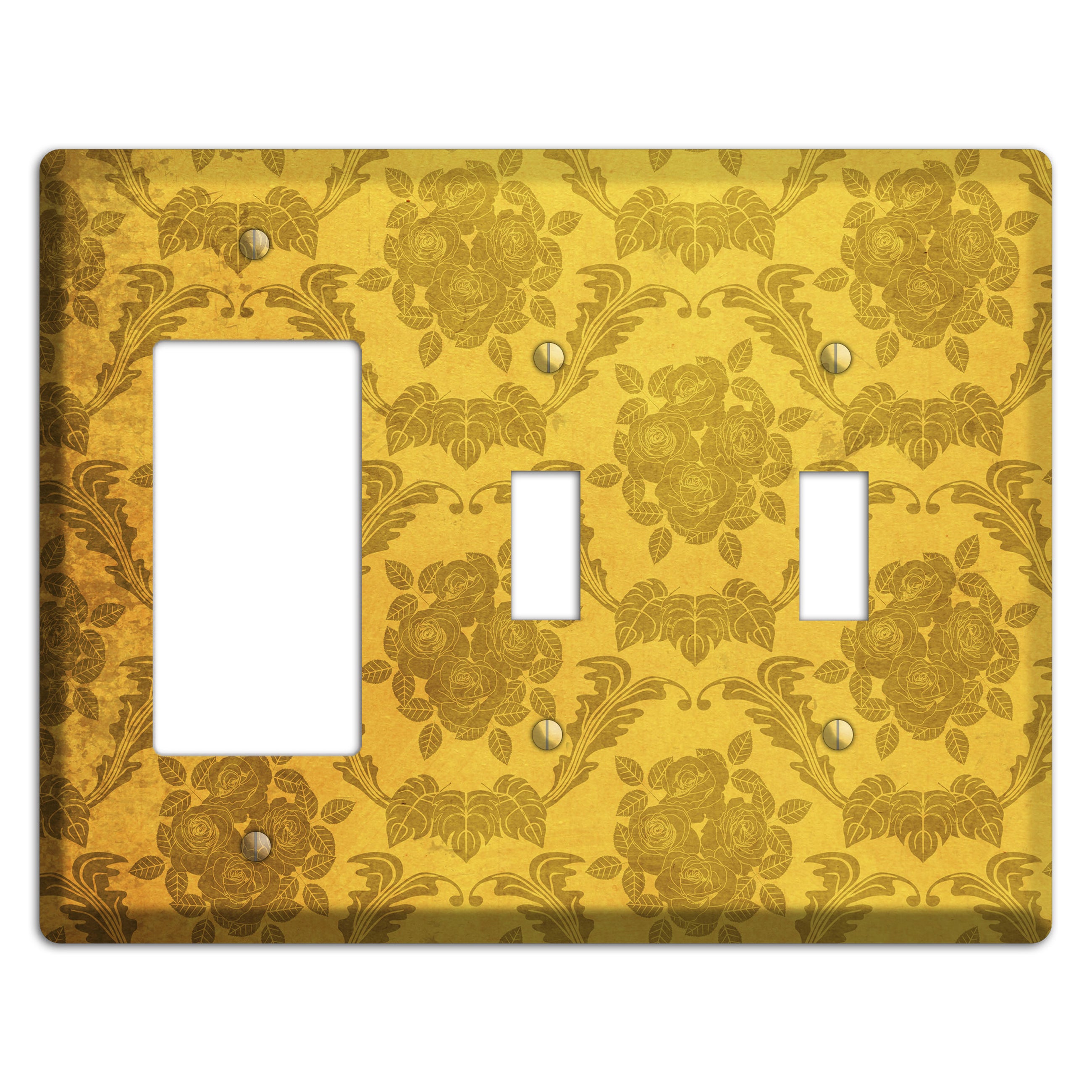 Tusock Vintage Rose Damask Rocker / 2 Toggle Wallplate