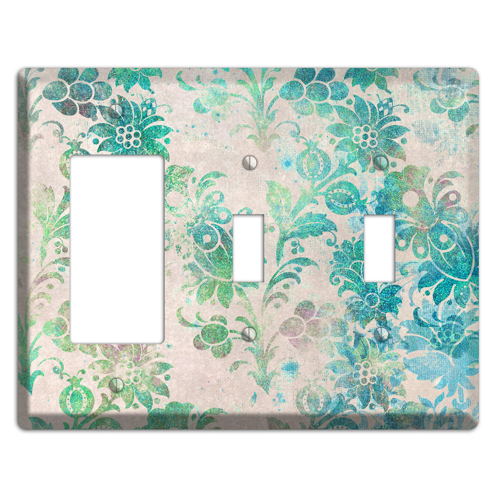 Acapulco Whimsical Damask Rocker / 2 Toggle Wallplate