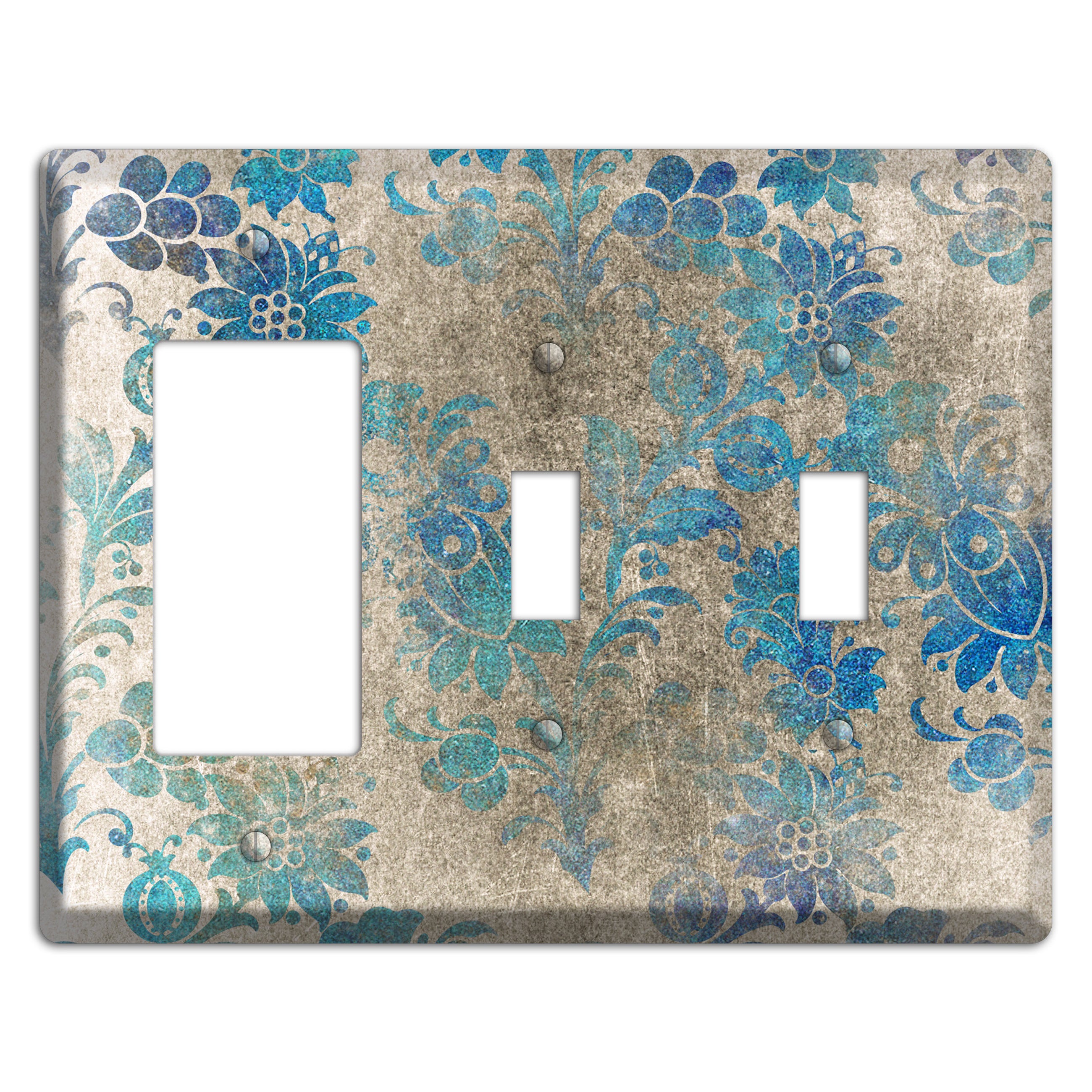 Mantle Whimsical Damask Rocker / 2 Toggle Wallplate