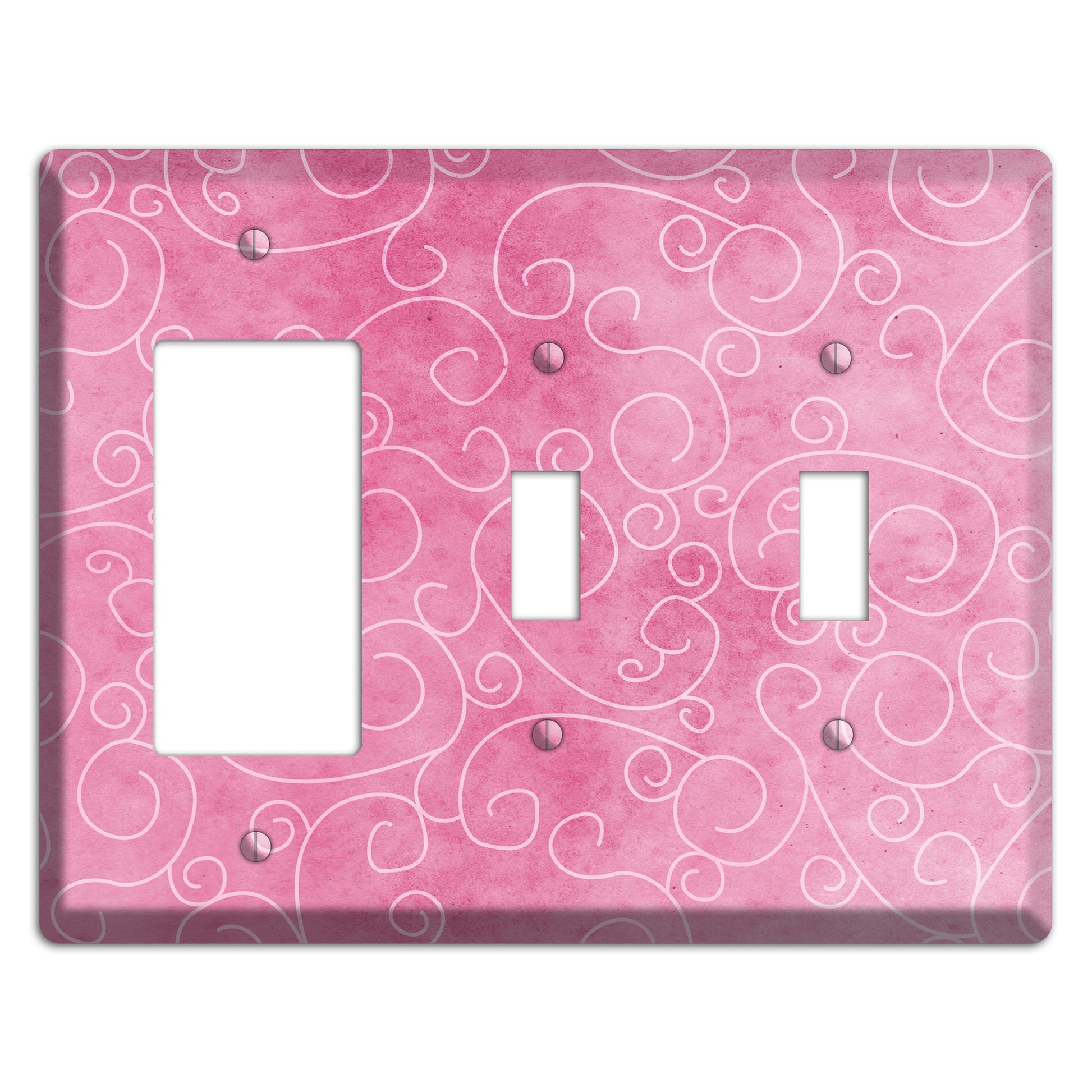 Kobi Pink Texture Rocker / 2 Toggle Wallplate